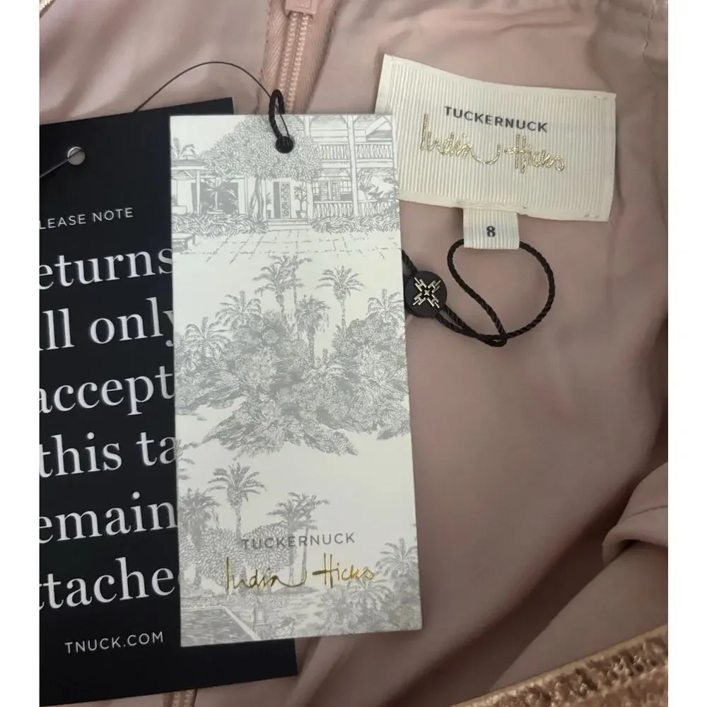 TUCKERNUCK X INDIA HICKS London MIDI Skirt Gold Metallic Size 8 NWT